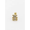 Altın Renk Ayıcık Figürlü  Taşlı Cerrahi Çelik Tragus/Kıkırdak Küpe/Piercing (Tek)