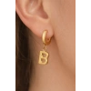 Altın Renk B Harf Çelik Küpe (Çift)