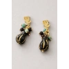 Altın Renk Boncuk Detaylı Küpe (Çift)