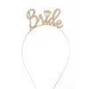 Altın Renk Bride Yazılı Taş Detaylı Taç
