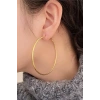 Altın Renk Çelik Halka Küpe 70Mm (Çift)