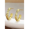 Altın Renk Çelik Halka Küpe (Çift)