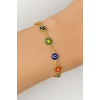 Altın Renk Çiçek Figürlü Çelik Zincir Bileklik