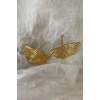 Altın Renk Çiçek Figürlü Küpe (Çift)