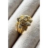Altın Renk Çiçek Figürlü Metal Ayarlanabilir Yüzük