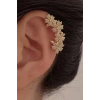 Altın Renk Çiçek Figürlü Taş Detaylı Ear Cuff (Tek)