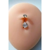 Altın Renk Damla Figürlü Cerrahi Çelik Göbek Piercing