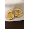 Altın Renk Deniz Kabuğu Figürlü Tx Küpe (Çift)