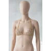 Altın Renk Dolar Figürlü Taşlı Bikini Üstü /Bralet /Vücut Aksesuarı