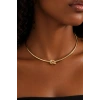 Altın Renk Düğüm Detaylı Choker Kolye