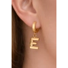 Altın Renk E Harf Çelik Küpe (Çift)