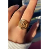 Altın Renk Geometrik Desenli Ayarlanabilir Yüzük