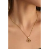 Altın Renk Göz Figürlü  Çelik Kolye