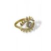 Altın Renk Göz Figürlü Taş Detaylı Ayarlanabilir Yüzük