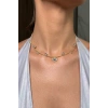 Altın Renk Göz Figürlü Taş Detaylı Choker Kolye
