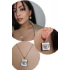Altın Renk Göz Figürlü YSX Küpe Ve Kolye Set