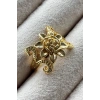 Altın Renk Gül Figürlü Metal Ayarlanabilir Yüzük