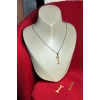 Altın Renk I Harfli Çelik Kolye Ve Küpe Set