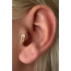 Altın Renk İğne Taş Detaylı Çelik Tragus/Kıkırdak Küpe/Piercing (Tek)