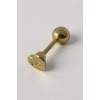 Altın Renk Kalp Figürlü Cerrahi Çelik Tragus/Kıkırdak Küpe/Piercing (Tek)