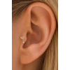 Altın   Renk Kalp Figürlü İnci Detaylı   Taşlı Cerrahi Çelik Tragus/Kıkırdak Küpe/Piercing (Tek)