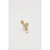 Altın   Renk Kalp Figürlü İnci Detaylı   Taşlı Cerrahi Çelik Tragus/Kıkırdak Küpe/Piercing (Tek)