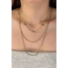 Altın Renk Kalp Figürlü Üçlü   Çelik Kolye