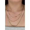 Altın Renk Kalp Figürlü Üçlü Çelik Kolye