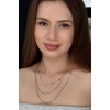 Altın Renk Kalp Figürlü Üçlü Çelik Kolye