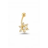Altın Renk Kar Tanesi Figürlü Cerrahi Çelik Roof Küpe/Piercing (Tek)
