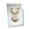 Altın Renk Karışık Figürlü Çelik Küpe Kolye Set