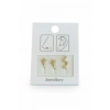 Altın Renk  Karışık Figürlü Deliksiz Kulak/Burun 3lü Piercing Set
