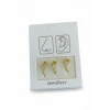 Altın Renk Karışık Figürlü Deliksiz Kulak/Burun 3lü Piercing Set