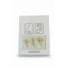 Altın Renk Karışık Figürlü Deliksiz Kulak/Burun 3lü Piercing Set