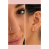 Altın Renk  Karışık Figürlü Deliksiz Kulak/Burun 3lü Piercing Set
