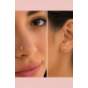 Altın Renk Karışık Figürlü Deliksiz Kulak/Burun 3lü Piercing Set