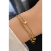 Altın Renk Kelebek Figürlü Çelik Bileklik