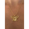 Altın Renk Kelebek Figürlü Füsun Kolye