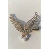 Altın Renk Kelebek Figürlü İnci Detaylı Yan Toka