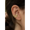 Altın Renk Kelebek Figürlü Taş Detaylı 14K Altın Kaplama TX Ear Cuff (Tek)