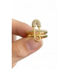 Altın Renk Kilitli İğne Figürlü 14K Altın Kaplama Ayarlanabilir Yüzük