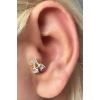 Altın Renk Kiraz Figürlü Çelik Tragus/Kıkırdak Küpe/Piercing (Tek)  Adres Oluştur