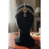 Altın Renk Kırmızı Taş Detaylı Alınlık/Kına Aksesuarı