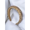Altın Renk Kristal Boncuk Detaylı Taç