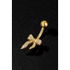 Altın Renk Kurdele Figürlü Cerrahi Çelik Göbek Piercing