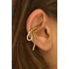 Altın Renk Kurdele Figürlü Taş Detaylı 14K Altın Kaplama TX Ear Cuff (Tek)