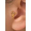 Altın Renk Kurdele Figürlü Taşlı Cerrahi Çelik Tragus/Kıkırdak Küpe/Piercing (Tek)