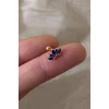 Altın Renk Lacivert Taşlı Cerrahi Çelik Tragus/Kıkırdak Küpe/Piercing (Tek)
