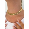 Altın Renk Metal Choker Kolye