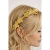 Altın Renk Metal Çiçek Figürlü Taç